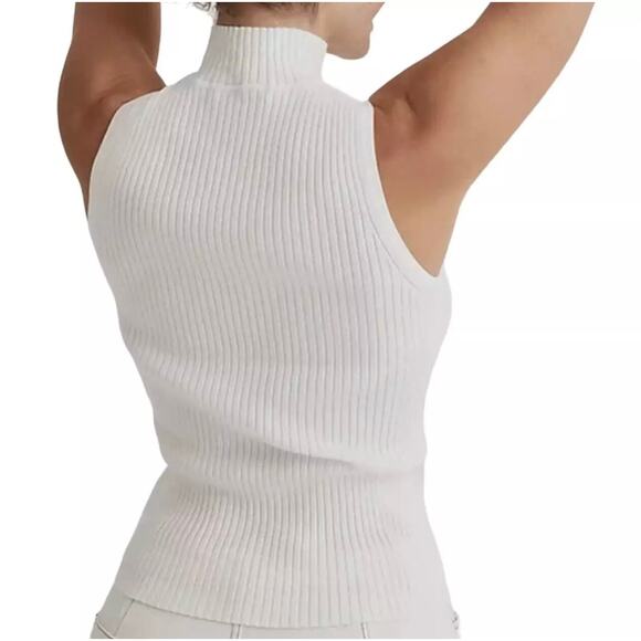 Madewell Pearson‎ Mockneck Sweater Tank White XXS NWT - Picture 2 of 7